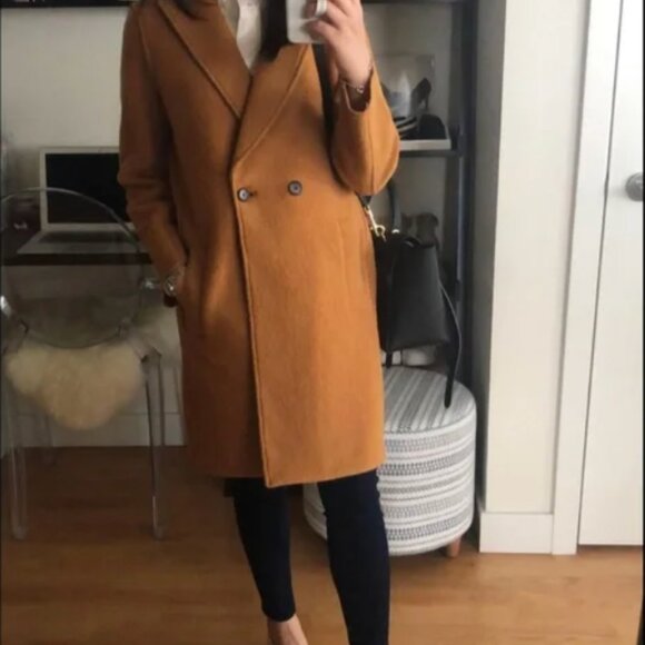 J Crew NEW Daphne boiled wool topcoat jacket Coat 6 Mustard Yellow - Picture 2 of 8